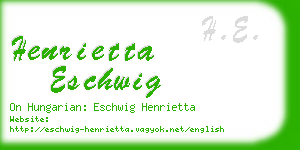henrietta eschwig business card